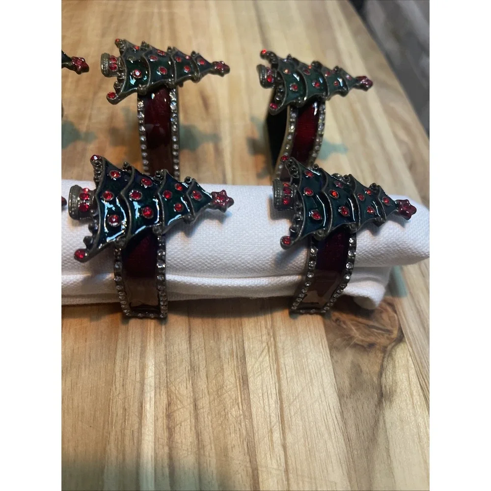 Christmas Tree Design‎ Napkin Rings Set of 8 Holiday dinner table